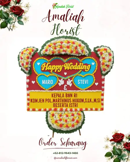 Papan Bunga Pernikahan Tawan Suka Mulya